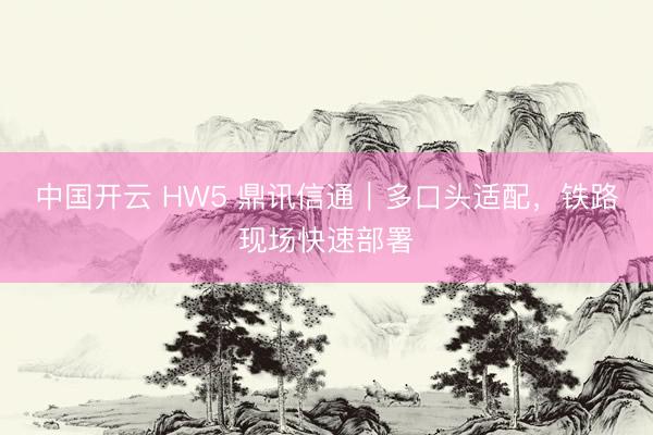 中国开云 HW5 鼎讯信通｜多口头适配，铁路现场快速部署