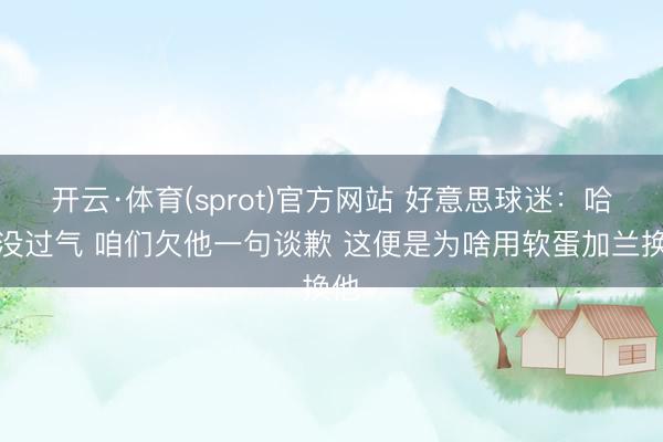 开云·体育(sprot)官方网站 好意思球迷：哈登没过气 咱们欠他一句谈歉 这便是为啥用软蛋加兰换他