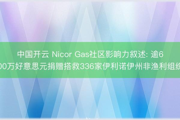 中国开云 Nicor Gas社区影响力叙述: 逾600万好意思元捐赠搭救336家伊利诺伊州非渔利组织