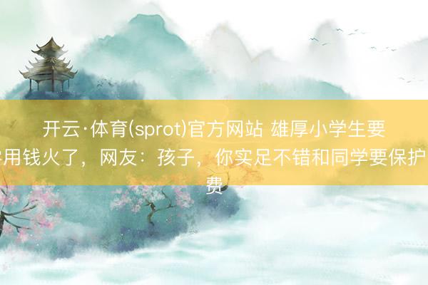 开云·体育(sprot)官方网站 雄厚小学生要零用钱火了，网友：孩子，你实足不错和同学要保护费