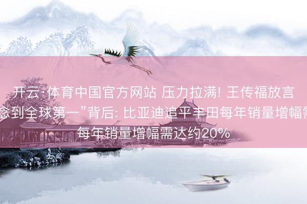开云·体育中国官方网站 压力拉满! 王传福放言“五年后作念到全球第一”背后: 比亚迪追平丰田每年销量增幅需达约20%