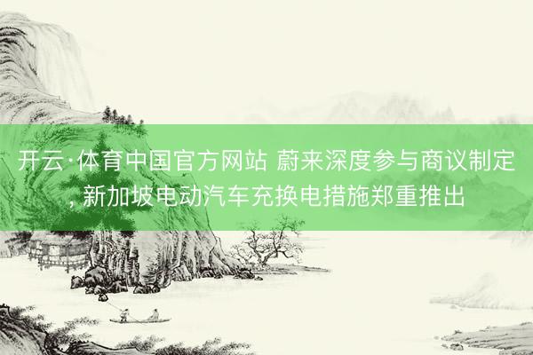 开云·体育中国官方网站 蔚来深度参与商议制定， 新加坡电动汽车充换电措施郑重推出