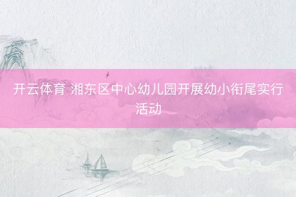 开云体育 湘东区中心幼儿园开展幼小衔尾实行活动
