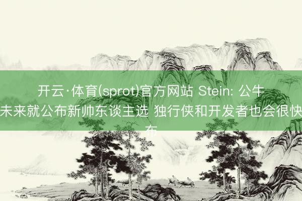 开云·体育(sprot)官方网站 Stein: 公牛最快未来就公布新帅东谈主选 独行侠和开发者也会很快公布